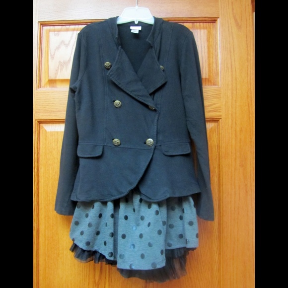 Beautees Charcoal Grey Polka Dot Skirt XL 14 16 - Picture 3 of 4